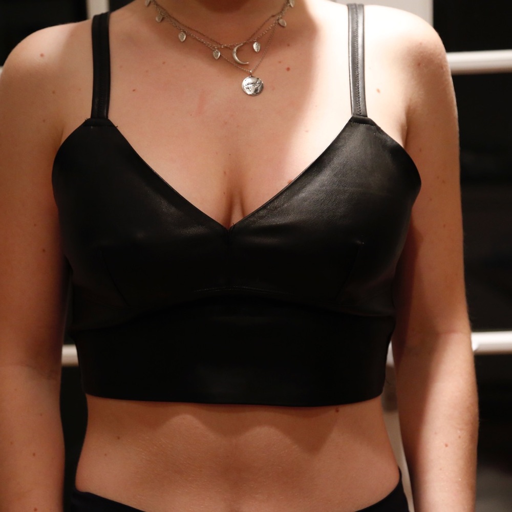 faux leather zara bralette